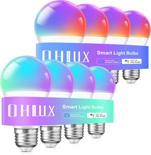 Miniatura 8 de OHLUX E12 Led Bulb, Smart Candelabra Led Light Bulbs 5W 40 Watt Equivalent, Color Changing Light Bulb RGB Compatible with Alexa Google Home, Candle