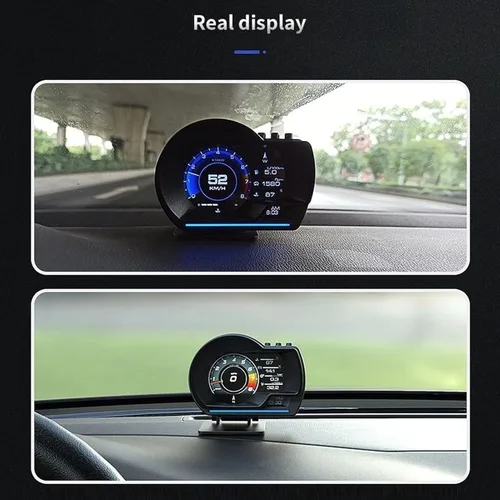 Miniatura 9 de Qiilu Car OBD2+ Smart Gauge Car HUD Velocímetro Turbo RPM Alarma para coche camión