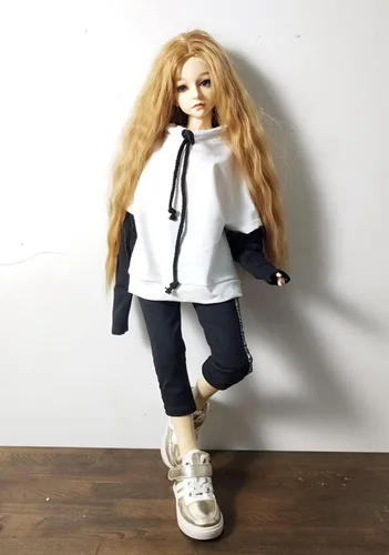 Miniatura 3 de Ropa de muñeca de 11.8 in/17.7 in y 23.6 in, pantalones negros para 1/3 1/4 1/6 BJD Accesorios SD DIY Juguetes de moda (1/3)