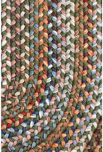 Miniatura 10 de Tapete reversible de lana, texturizado, grueso, trenzado. , Lana, verde (Greengrass)