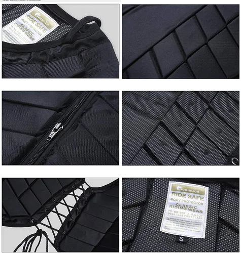 Miniatura 3 de Chaleco ecuestre de seguridad profesional EVA acolchado equitación chaleco unisex negro cremallera protector engranaje chaleco