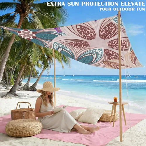 Miniatura 92 de Famstar Beach Blanket Oversized Extra Large 78"X81"/10'X9',Waterproof Sandproof Beach Blanket 2-8 Adults Lightweight Durable for Travel Camping