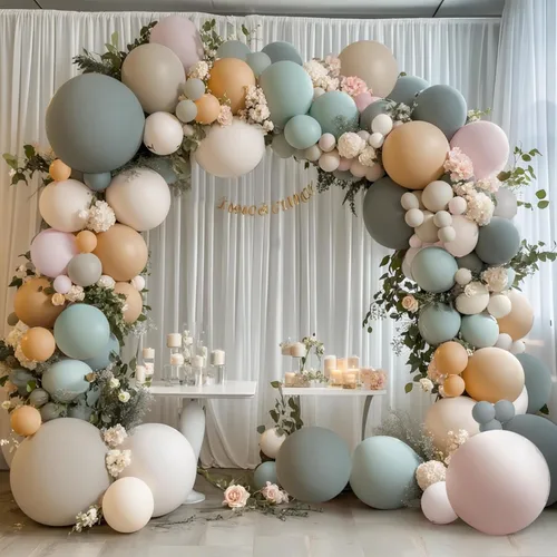 Miniatura 13 de Kit de Arco de Globos Azul Polvoriento Dorado, Kit de Arco de Globos Pastel de Doble Relleno Azul Claro Azul Oscuro Mezclilla Azul Pálido con Globos
