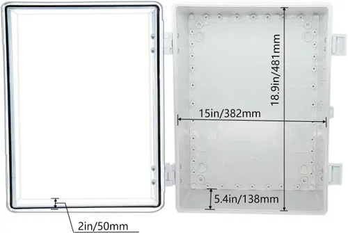 Miniatura 5 de Caja de conexiones eléctricas impermeable IP67 – 15.75 x 19.68 x 7.87 pulgadas ABS resistente a la intemperie para exteriores, cubierta transparente