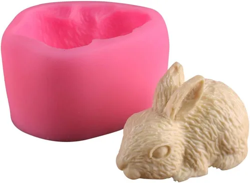 HiParty Molde de silicona para jabón de conejo 3D, molde para decoración de pasteles, fondant, Sugarcraft, antiadherente, fácil de usar