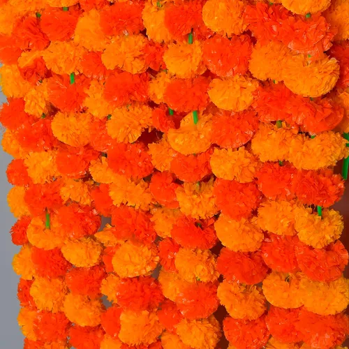 Miniatura 10 de 5 unidades de guirnalda de caléndula de 5 pies Decoración de manto de fiesta de boda india/americana, guirnaldas de imitación, decoración