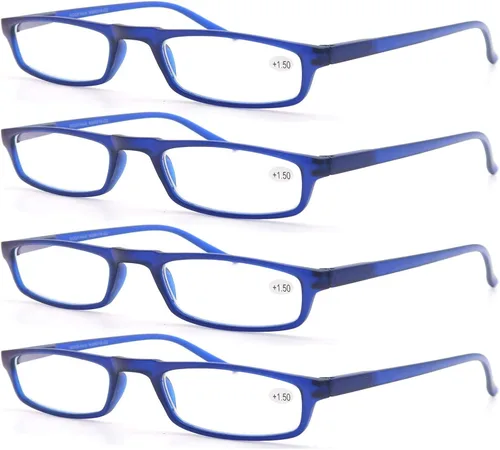 Miniatura 15 de MODFANS Gafas de lectura para mujeres y hombres, montura estrecha ligera con acabado brillante, bisagra de resorte flexible, elegantes lentes
