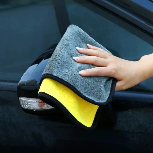 Miniatura 7 de Paños de limpieza, cuidado del automóvil, paño de secado de limpieza, pulido de cera, toalla de lavado de muebles de cocina, amarillo + gris