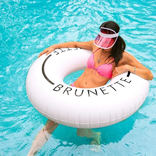 Miniatura 2 de Loteli Flotador de natación – Anillo de natación inflable minimalista estético Accesorio clásico para fiesta, sesión de fotos, diversión y Castaño