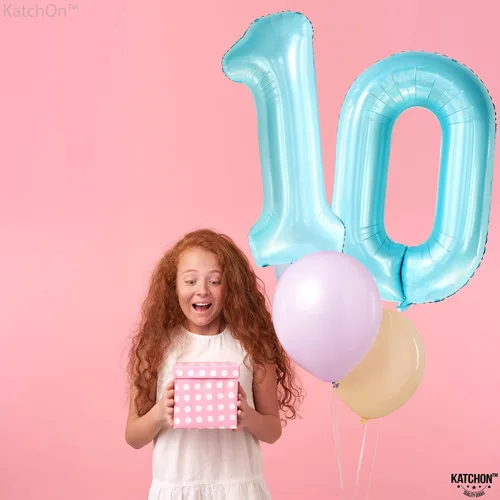 Miniatura 234 de KatchOn, Globo grande azul número 2 de 40 pulgadas Decoraciones de cumpleaños de Baby Shark para niño de 2 años Globo azul número 2 Globo