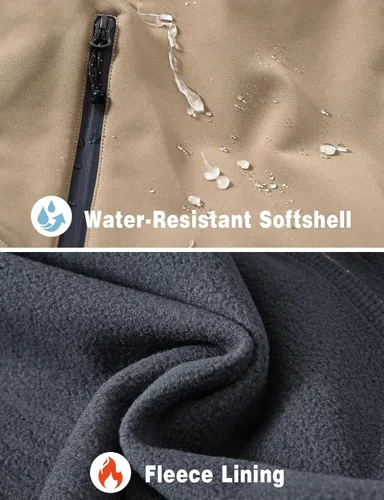 Miniatura 3 de Rdruko Chaqueta Softshell para hombre, con cremallera completa, impermeable, senderismo, escalada, con capucha