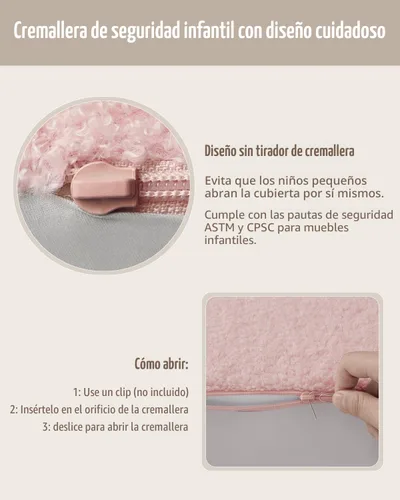 Miniatura 5 de Blissful Diary Sofá para niños, sofá plegable suave 2 en 1, silla para niños pequeños, sofá convertible a tumbona, muebles para niños para sala