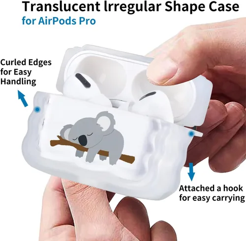 Miniatura 4 de Linda funda de koala para dormir compatible con AirPods Pro, funda protectora para Airpods Pro de dibujos animados para niñas y mujeres con llavero