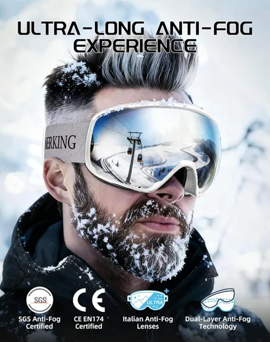 Miniatura 2 de Innerking OTG - Gafas de esquí aprobadas por SGS, para usar sobre gafas de nieve, snowboard, invierno, antivaho para adultos, jóvenes, hombres