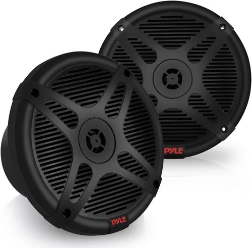 Pyle Altavoces marinos de 6.5 pulgadas, par de altavoces coaxiales de 2 vías a prueba de agua | Sistema de sonido estéreo de audio con soporte de