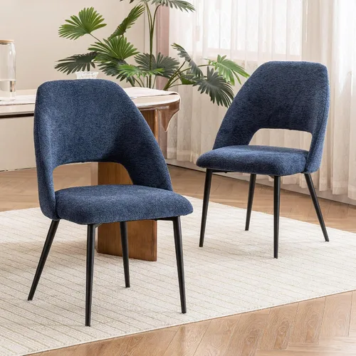 Miniatura 14 de Rowill Juego de 2 sillas de comedor tapizadas de mediados de siglo, modernas sillas de comedor, sillas de cocina, sillas decorativas con patas