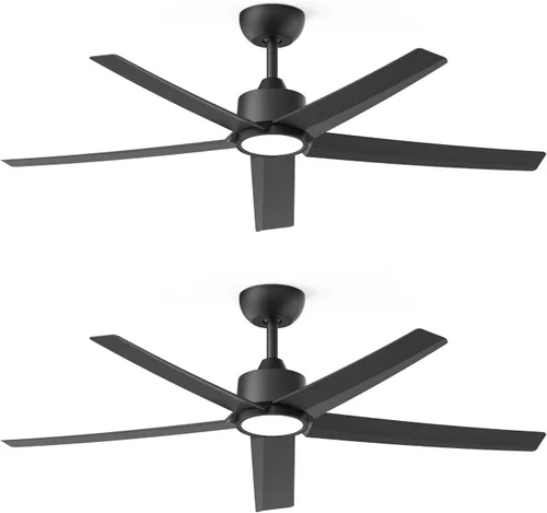 Miniatura 15 de ocioc Ventiladores de techo con luces, ventilador de techo negro de 52 pulgadas con luz y control remoto, 3CCT, motor CC silencioso, ventilador