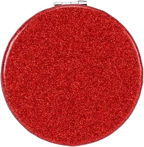 Miniatura 20 de Bonito espejo compacto en forma de corazón para bolso, espejo de viaje negro con purpurina, espejo de bolsillo pequeño de cuero, espejo