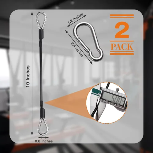 Miniatura 3 de 2 piezas de extensión de cable para gimnasio, accesorios de reemplazo para máquina de cable, accesorios de polea de cable para gimnasio - cuerda