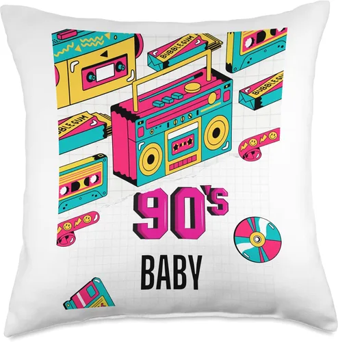 Miniatura 4 de 90s Baby Fun Retro Cartoon Style Throw Pillow