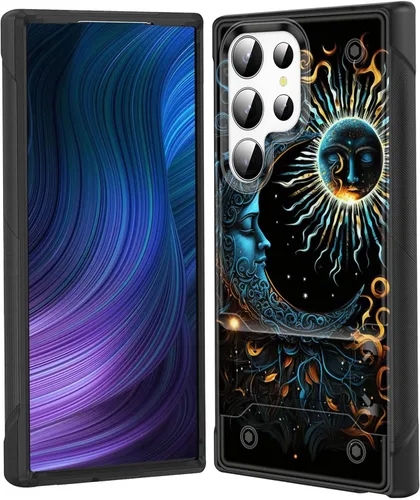 Miniatura 78 de Funda para Galaxy S24 Plus con soporte, doble capa híbrida de policarbonato duro y silicona suave, resistente a prueba de golpes, funda protectora