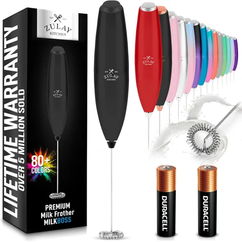 Miniatura 75 de Zulay Kitchen - Batidor eléctrico de mano para café, lattes, capuchinos, matcha y chocolate caliente, mezclador portátil para bebidas, accesorio