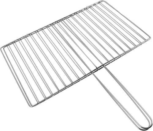 Miniatura 10 de Yardwe Cesta de parrilla para barbacoa al aire libre, estante de acero inoxidable para verduras, camarones y carne, soporte portátil de malla