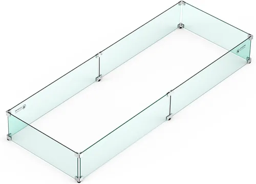 Miniatura 9 de Skyflame Protector de viento rectangular de vidrio para fogatas de 24 x 12 pulgadas, reemplazo para exterior
