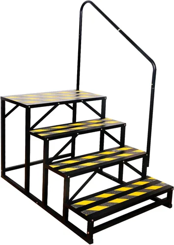 TOCRETOARE Escalones de caravana con pasamanos, escalera de 4 escalones para bañera de hidromasaje con pasamanos, escaleras portátiles para caravana