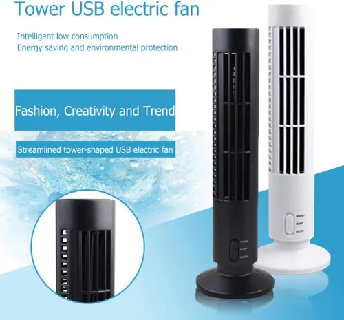 Miniatura 2 de Ventilador de torre oscilante, enfriador de aire portátil vertical sin aspas, ventilador de aire acondicionado de escritorio USB, mini ventilador