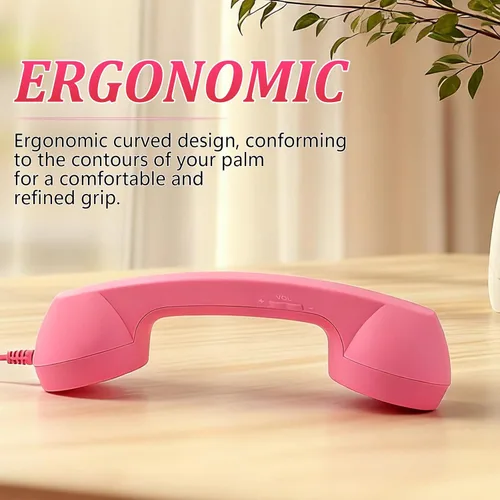 Miniatura 5 de Auricular retro para iPhone y Android, receptor de teléfono celular con micrófono y altavoz, auricular retro, cómodo receptor de estilo telefónico