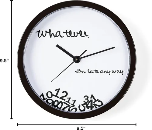 Miniatura 6 de CafePress Late Anyway - Reloj de pared de 10 pulgadas para sala de estar, cocina u oficina