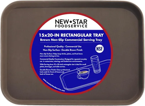 Miniatura 12 de New Star Foodservice 24852 Bandeja antideslizante de grado restaurante, plástico, forrada de goma, rectangular, 10 x 14 pulgadas, color negro