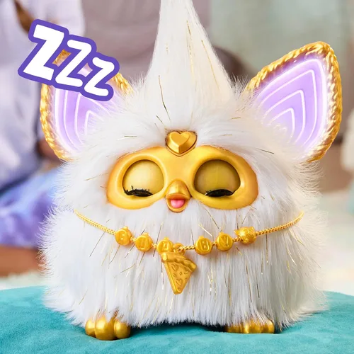 Miniatura 5 de Furby Gold Glam - Juguetes interactivos de peluche para niñas y niños de 6 años en adelante, animatrónico activado por voz, habla inglés y furbish