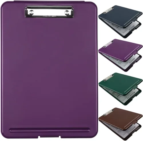Miniatura 9 de Portapapeles con almacenamiento, portapapeles de almacenamiento con clip, portapapeles plegables para enfermeras, para papeles de 8.5x11, estuches