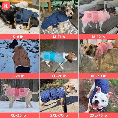 Miniatura 6 de KYEESE Abrigo para Perros Cálido Abrigo de Invierno Acolchado para Mascotas con Agujero para la Correa Chaqueta Suave para Perros con Bolsillo