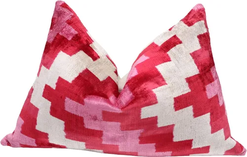 Miniatura 11 de CANVELLO -Exquisita almohada/cojín de plumón: almohadas de plumas elegancia y arte Almohadas icónicas con diseño Ikat Seda de terciopelo suave
