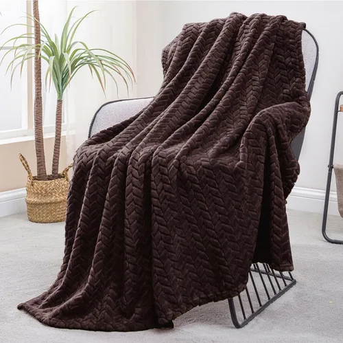 Miniatura 42 de Exclusivo Mezcla - Manta de forro polar tamaño individual para cama, 90x66 pulgadas, mantas suaves y acogedoras de franela jacquard, ligeras y Verde