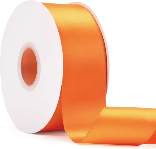 Miniatura 58 de Cinta de satén de doble cara verde manzana de 1-1/2 pulgadas x 50 yardas, cinta de color sólido de alta densidad, ideal para manualidades, envoltura