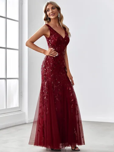 Miniatura 3 de Ever-Pretty 7886 - Vestido largo de noche sin mangas con cuello en V doble para mujer