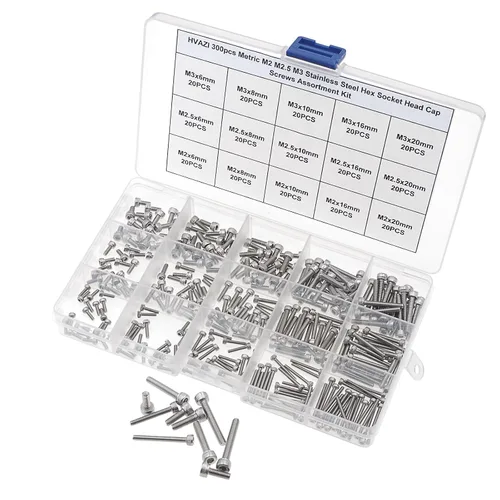 Miniatura 5 de Kit surtido de tornillos de cabeza hexagonal de acero inoxidable M2 M2.5 M3, 300 piezas