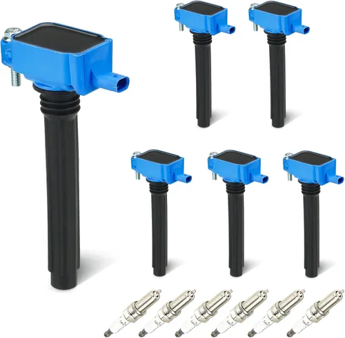 Miniatura 10 de Juego de 6 bobinas de encendido azul de 3.6 L compatibles con Chrysler 200 300 Town & Country, Dodge Avenger Challenger Charger Durango Grand