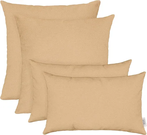 Miniatura 13 de RSH DECOR: Sunbrella Juego de 4 almohadas lumbares y cuadradas 20 x 12 pulgadas y 17 x 17 pulgadas Tela resistente al agua y a la decoloración