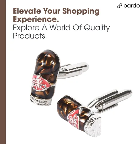 Miniatura 6 de Pardo Cigar Gemelos de metal marrón para hombres, perfectos para atuendo formal o de negocios, grandes regalos para padrino, novio, padre, jefe