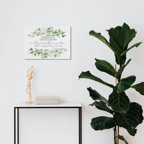 Miniatura 2 de BIWSHA Arte de Pared Inspiracional, Impresión de Pared Motivacional de una Señal de un Buen Líder, Arte de Pared en Lienzo con Citas de Mahatma