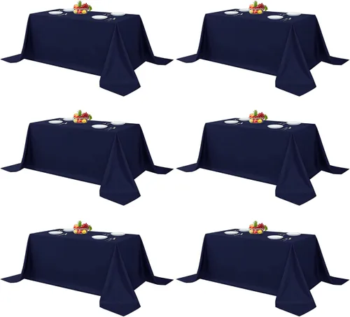 Miniatura 68 de Fitable - Paquete de 6 manteles redondos blancos - 120 pulgadas de diámetro - Manteles resistentes a las manchas y lavables, manteles de poliéster