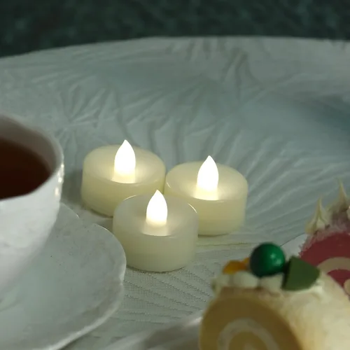 Miniatura 3 de CANDLE CHOICE Velas de té sin llama que funcionan con pilas, velas LED parpadeantes brillantes para centros de mesa de boda, Halloween, Acción