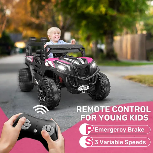 Miniatura 5 de ANPABO Juguetes de paseo de 24 V para niños grandes con control remoto, motores de 4 x 75 W, máximo 4.5 MPH, conmutable 4WD/2WD, 4 amortiguadores