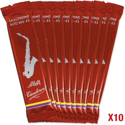 Miniatura 4 de Vandoren SR262R Alto - Lengüetas JAVA rojas para saxofón, resistencia 2; caja de 10