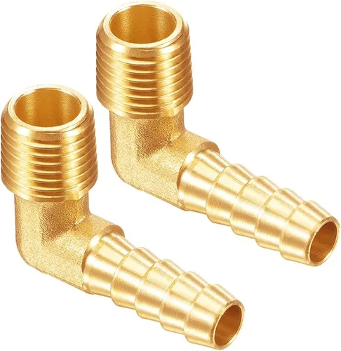 Miniatura 11 de Uenede 3 unids latón 1/2 "NPT macho a 5/8" Barb 90 grados codo rosca manguera manguera accesorios de púas para agua/aceite/gas